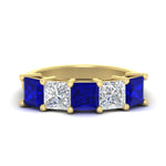 Load image into Gallery viewer, 5-carat-princess-cut-sapphire-wedding-band-for-women-in-yellow-gold-fdwb8008prgsablsleep-5.00ct-nl-yg.jpg?v=1773654337