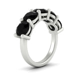 Load image into Gallery viewer, 5-carat-round-5-stone-black-diamond-colored-anniversary-wedding-band-in-white-gold-FDENS141ROBGBLACKANGLE2-5.00CT-NL-WG-GS
