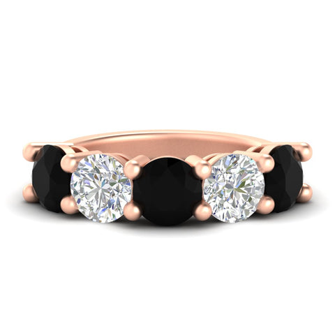 5-carat-round-5-stone-diamond-and-black-diamond-anniversary-wedding-band-in-rose-gold-FDENS141ROBGBLACK-5.00CT-NL-RG