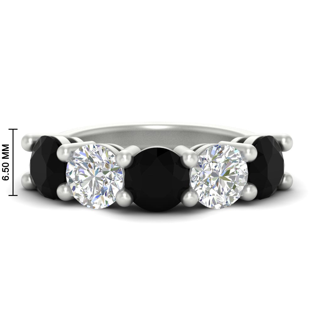 5-carat-round-5-stone-diamond-and-black-diamond-anniversary-wedding-band-in-white-gold-FDENS141ROBGBLACK-5.00CT-NL-WG-HW