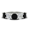 Load image into Gallery viewer, 5-carat-round-5-stone-diamond-and-black-diamond-anniversary-wedding-band-in-white-gold-FDENS141ROBGBLACK-5.00CT-NL-WG