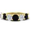 Load image into Gallery viewer, 5-carat-round-5-stone-diamond-and-black-diamond-anniversary-wedding-band-in-yellow-gold-FDENS141ROBGBLACK-5.00CT-NL-YG-HW