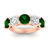 Load image into Gallery viewer, 5-carat-round-5-stone-diamond-and-emerald-anniversary-wedding-band-in-rose-gold-FDENS141ROBGEMGRANGLE5-5.00CT-NL-RG