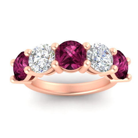 5-carat-round-5-stone-diamond-and-pink-sapphire-anniversary-wedding-band-in-rose-gold-FDENS141ROBGSADRPIANGLE5-5.00CT-NL-RG