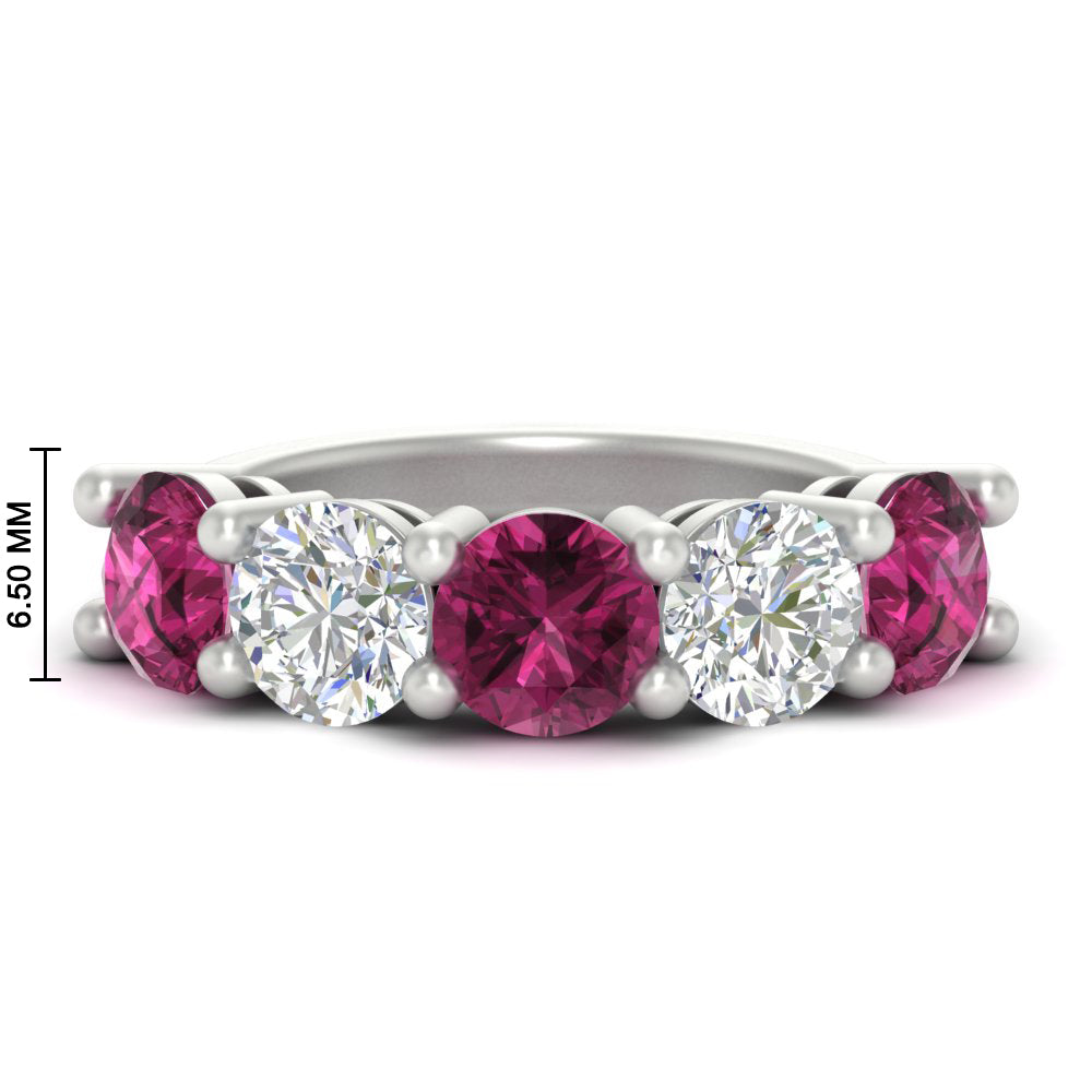 5-carat-round-5-stone-diamond-and-pink-sapphire-anniversary-wedding-band-in-white-gold-FDENS141ROBGSADRPI-5.00CT-NL-WG-HW