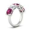 Load image into Gallery viewer, 5-carat-round-5-stone-diamond-and-pink-sapphire-anniversary-wedding-band-in-white-gold-FDENS141ROBGSADRPIANGLE2-5.00CT-NL-WG