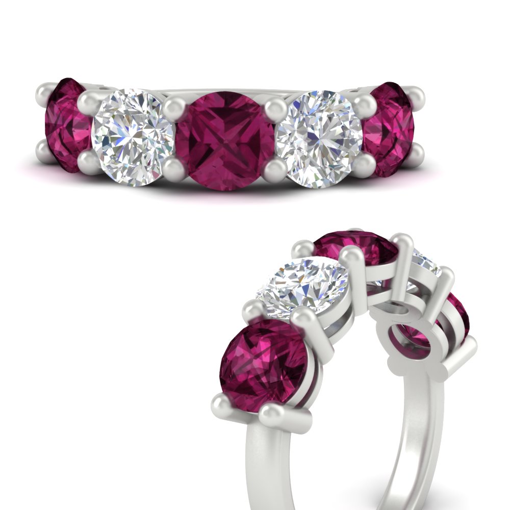 5-carat-round-5-stone-diamond-and-pink-sapphire-anniversary-wedding-band-in-white-gold-FDENS141ROBGSADRPIANGLE3-5.00CT-NL-WG