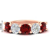 Load image into Gallery viewer, 5-carat-round-5-stone-diamond-and-ruby-anniversary-wedding-band-in-rose-gold-FDENS141ROBGRUDR-5.00CT-NL-RG-HW