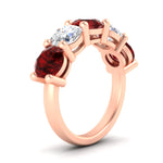 Load image into Gallery viewer, 5-carat-round-5-stone-diamond-and-ruby-anniversary-wedding-band-in-rose-gold-FDENS141ROBGRUDRANGLE2-5.00CT-NL-RG
