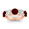 Load image into Gallery viewer, 5-carat-round-5-stone-diamond-and-ruby-anniversary-wedding-band-in-rose-gold-FDENS141ROBGRUDRANGLE5-5.00CT-NL-RG