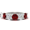 Load image into Gallery viewer, 5-carat-round-5-stone-diamond-and-ruby-anniversary-wedding-band-in-white-gold-FDENS141ROBGRUDR-5.00CT-NL-WG-HW