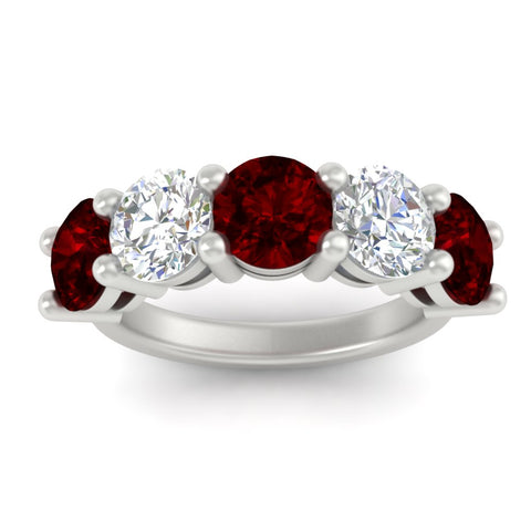 5-carat-round-5-stone-diamond-and-ruby-anniversary-wedding-band-in-white-gold-FDENS141ROBGRUDRANGLE5-5.00CT-NL-WG