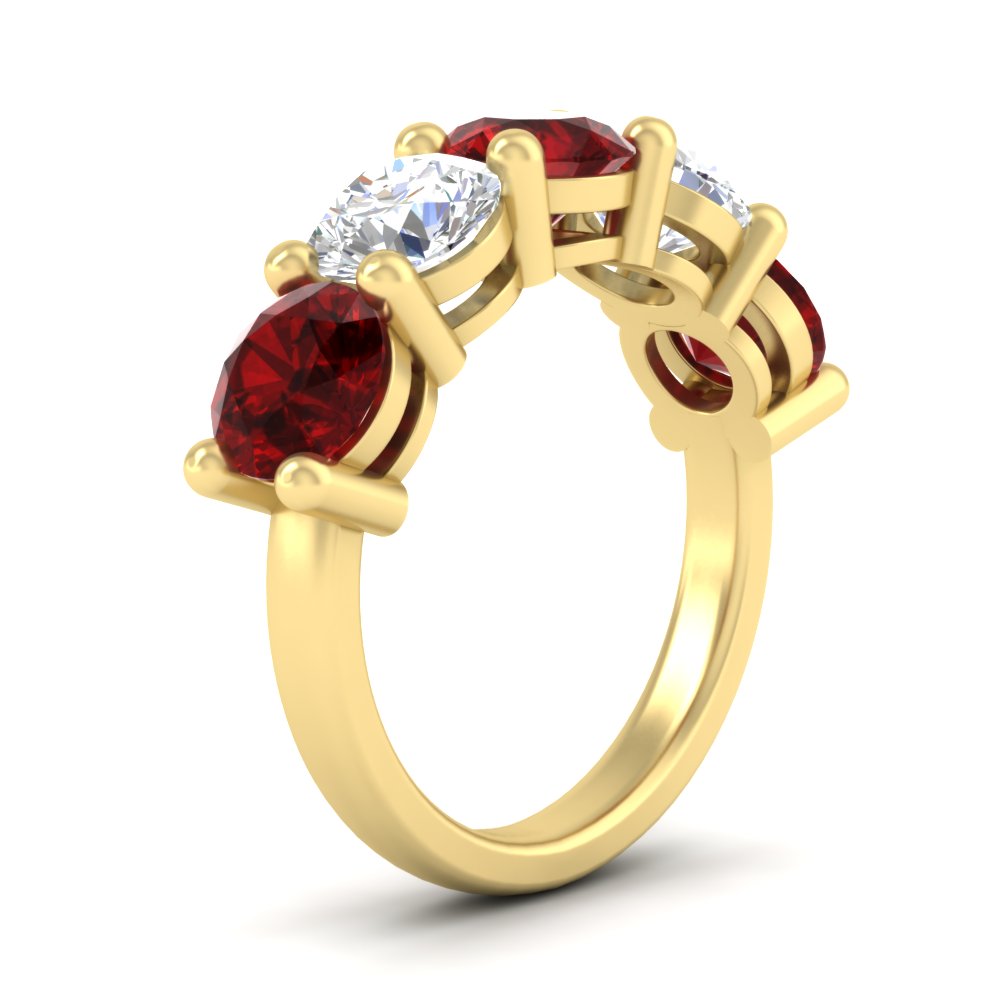 5-carat-round-5-stone-diamond-and-ruby-anniversary-wedding-band-in-yellow-gold-FDENS141ROBGRUDRANGLE2-5.00CT-NL-YG
