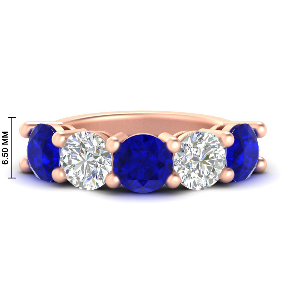5-carat-round-5-stone-diamond-and-sapphire-anniversary-wedding-band-in-rose-gold-FDENS141ROBGSABL-5.00CT-NL-RG-HW
