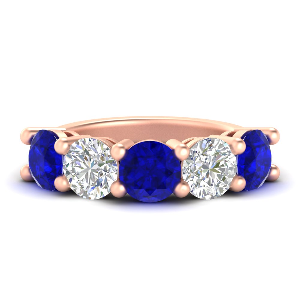 5-carat-round-5-stone-diamond-and-sapphire-anniversary-wedding-band-in-rose-gold-FDENS141ROBGSABL-5.00CT-NL-RG