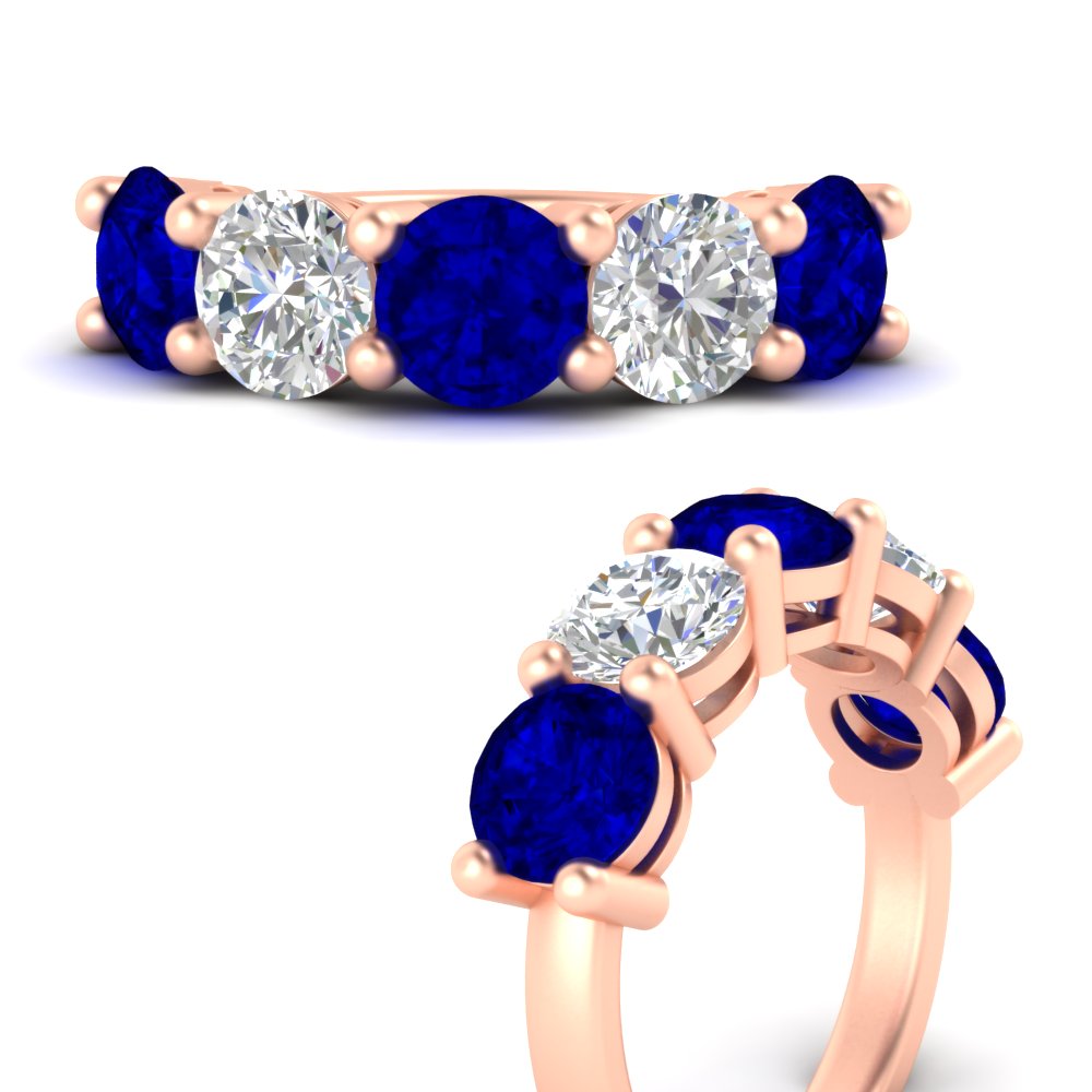 5-carat-round-5-stone-diamond-and-sapphire-anniversary-wedding-band-in-rose-gold-FDENS141ROBGSABLANGLE3-5.00CT-NL-RG