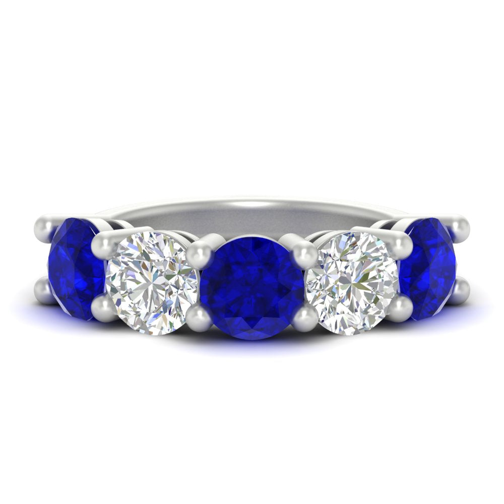 5-carat-round-5-stone-diamond-and-sapphire-anniversary-wedding-band-in-white-gold-FDENS141ROBGSABL-5.00CT-NL-WG