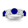 Load image into Gallery viewer, 5-carat-round-5-stone-diamond-and-sapphire-anniversary-wedding-band-in-white-gold-FDENS141ROBGSABLANGLE5-5.00CT-NL-WG