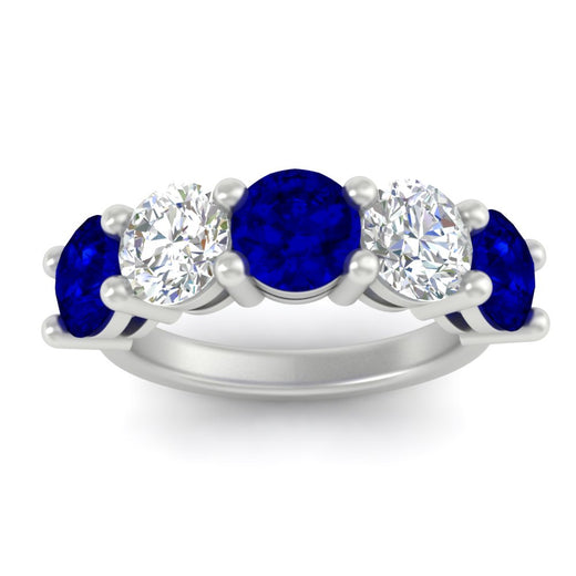 5-carat-round-5-stone-diamond-and-sapphire-anniversary-wedding-band-in-white-gold-FDENS141ROBGSABLANGLE5-5.00CT-NL-WG