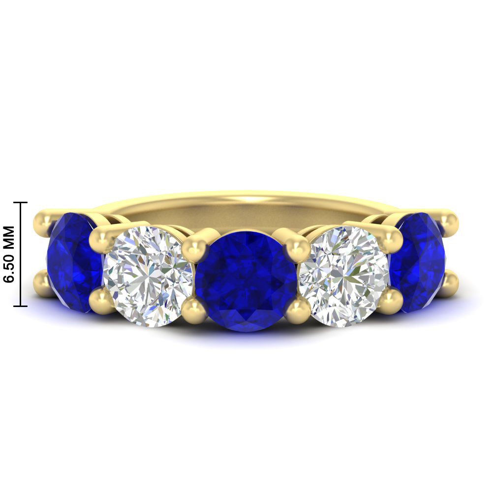 5-carat-round-5-stone-diamond-and-sapphire-anniversary-wedding-band-in-yellow-gold-FDENS141ROBGSABL-5.00CT-NL-YG-HW