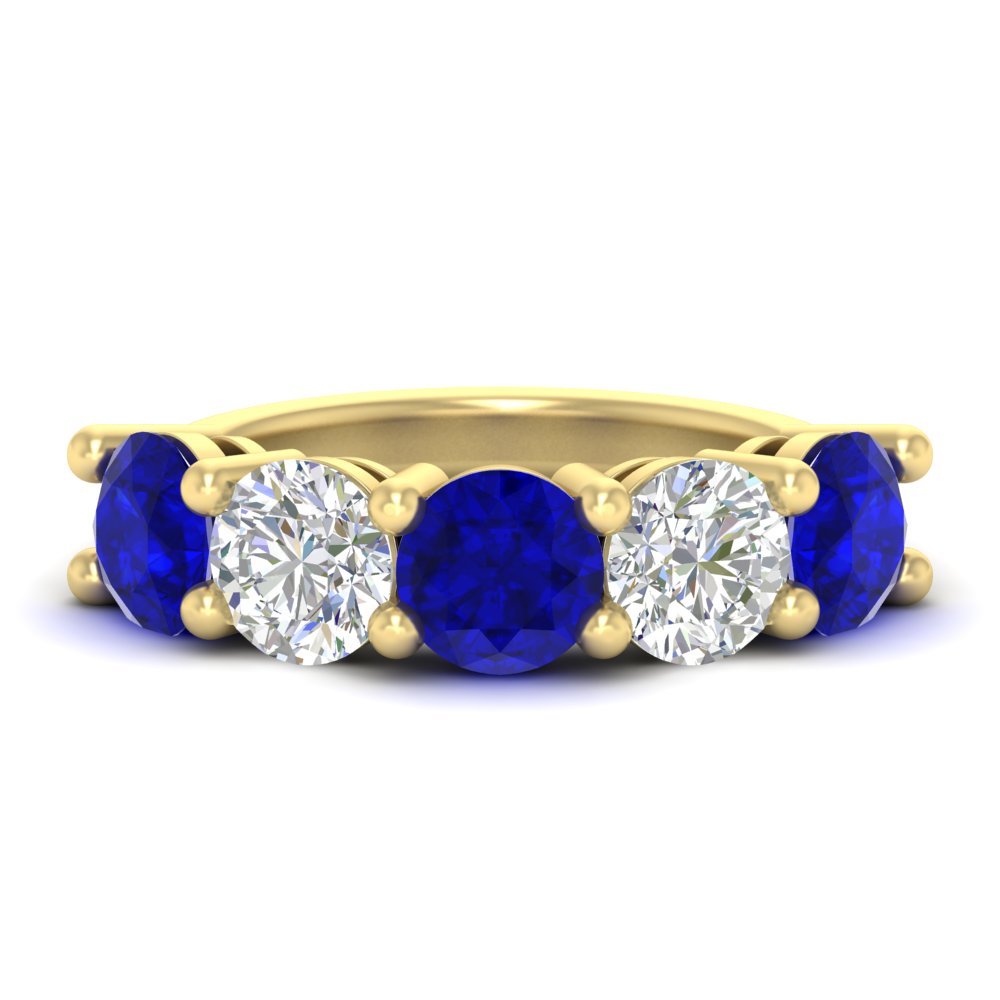 5-carat-round-5-stone-diamond-and-sapphire-anniversary-wedding-band-in-yellow-gold-FDENS141ROBGSABL-5.00CT-NL-YG
