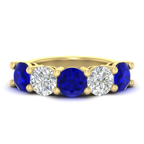 5-carat-round-5-stone-diamond-and-sapphire-anniversary-wedding-band-in-yellow-gold-FDENS141ROBGSABL-5.00CT-NL-YG