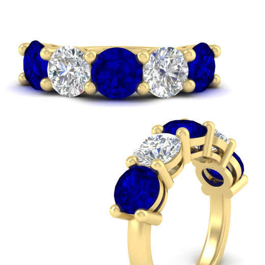 5-carat-round-5-stone-diamond-and-sapphire-anniversary-wedding-band-in-yellow-gold-FDENS141ROBGSABLANGLE3-5.00CT-NL-YG