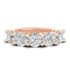 Load image into Gallery viewer, 5-carat-round-5-stone-diamond-anniversary-wedding-band-in-rose-gold-FDENS141ROB-5.00CT-NL-RG