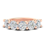 Load image into Gallery viewer, 5-carat-round-5-stone-diamond-anniversary-wedding-band-in-rose-gold-FDENS141ROB-5.00CT-NL-RG
