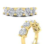 Load image into Gallery viewer, 5-carat-round-5-stone-diamond-anniversary-wedding-band-in-yellow-gold-FDENS141ROBANGLE3-5.00CT-NL-YG
