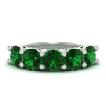 Load image into Gallery viewer, 5-carat-round-5-stone-emerald-colored-anniversary-wedding-band-in-white-gold-FDENS141ROBGEMGR-5.00CT-NL-WG-GS

