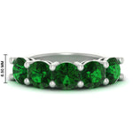 Load image into Gallery viewer, 5-carat-round-5-stone-emerald-colored-anniversary-wedding-band-in-white-gold-FDENS141ROBGEMGR-5.00CT-NL-WG-HW-GS
