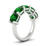 Load image into Gallery viewer, 5-carat-round-5-stone-emerald-colored-anniversary-wedding-band-in-white-gold-FDENS141ROBGEMGRANGLE2-5.00CT-NL-WG-GS
