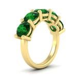 Load image into Gallery viewer, 5-carat-round-5-stone-emerald-colored-anniversary-wedding-band-in-yellow-gold-FDENS141ROBGEMGRANGLE2-5.00CT-NL-YG-GS
