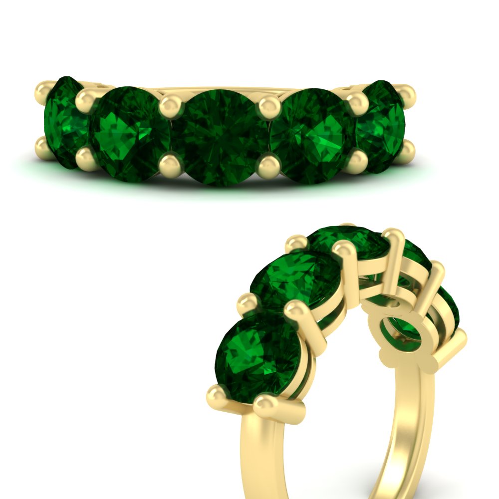 5-carat-round-5-stone-emerald-colored-anniversary-wedding-band-in-yellow-gold-FDENS141ROBGEMGRANGLE3-5.00CT-NL-YG-GS