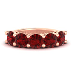 Load image into Gallery viewer, 5-carat-round-5-stone-ruby-colored-anniversary-wedding-band-in-rose-gold-FDENS141ROBGRUDR-5.00CT-NL-RG-GS
