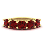 Load image into Gallery viewer, 5-carat-round-5-stone-ruby-colored-anniversary-wedding-band-in-yellow-gold-FDENS141ROBGRUDR-5.00CT-NL-YG-GS

