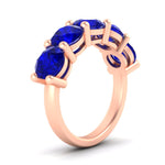 Load image into Gallery viewer, 5-carat-round-5-stone-sapphire-colored-anniversary-wedding-band-in-rose-gold-FDENS141ROBGSABLANGLE2-5.00CT-NL-RG-GS
