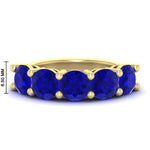Load image into Gallery viewer, 5-carat-round-5-stone-sapphire-colored-anniversary-wedding-band-in-yellow-gold-FDENS141ROBGSABL-5.00CT-NL-YG-HW-GS

