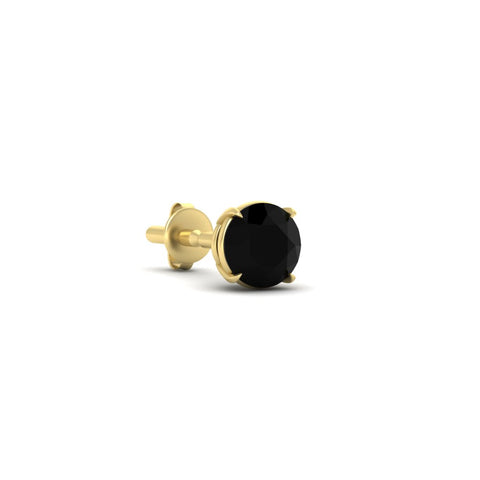 5 Carat Round Cut Mens Earring