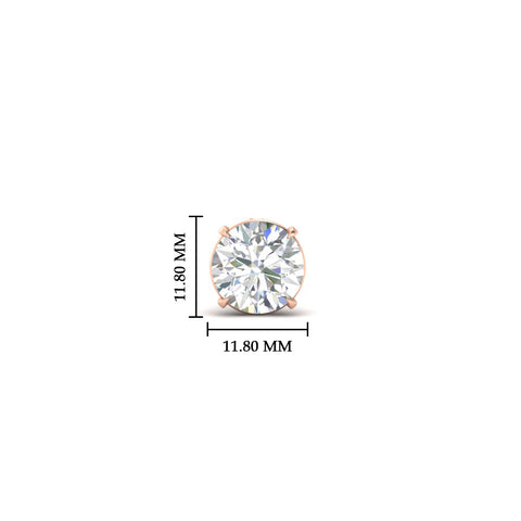 5 Carat Round Cut Mens Earring