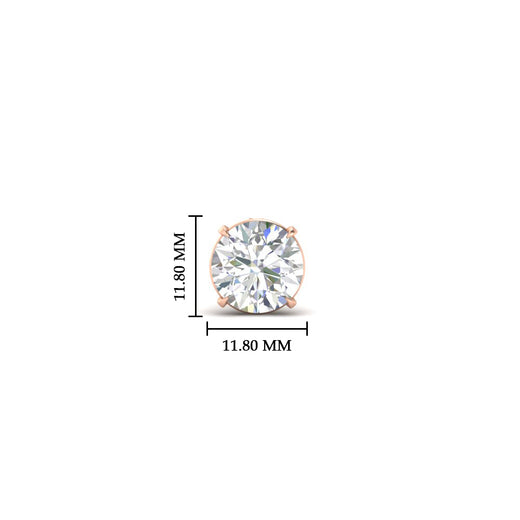 5 Carat Round Cut Mens Earring