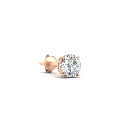 5 Carat Round Cut Mens Earring