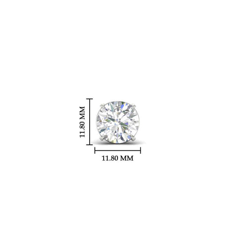 5 Carat Round Cut Mens Earring
