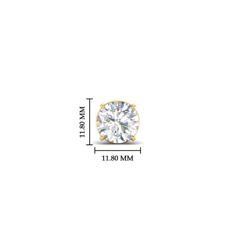 5 Carat Round Cut Mens Earring