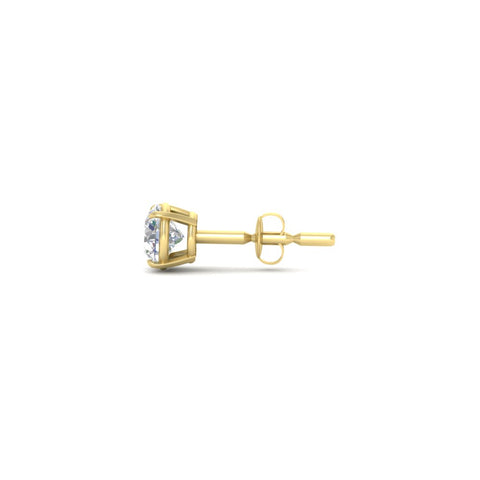 5 Carat Round Cut Mens Earring