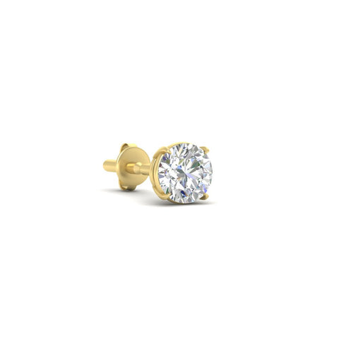 5 Carat Round Cut Mens Earring