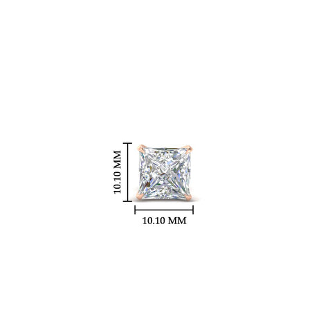 5 Carat Square Cut Mens Earring