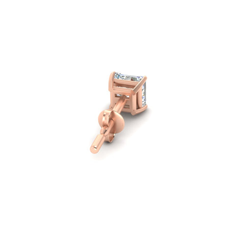 5 Carat Square Cut Mens Earring