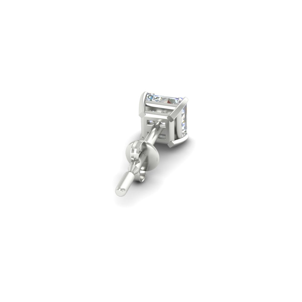 5 Carat Square Cut Mens Earring